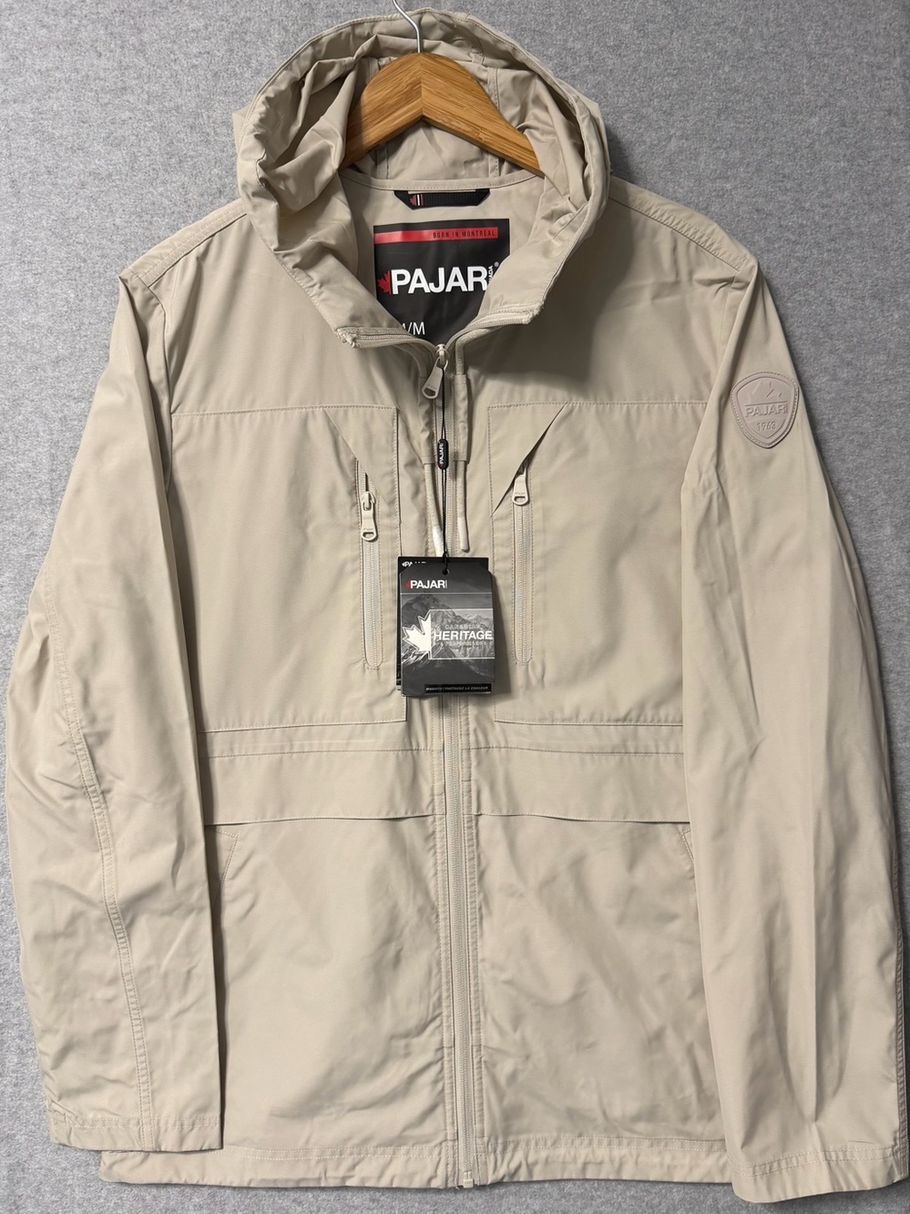 Pajar Jiro Men’s M NWT Packable Rain Jacket Desert Hooded Water Repellent